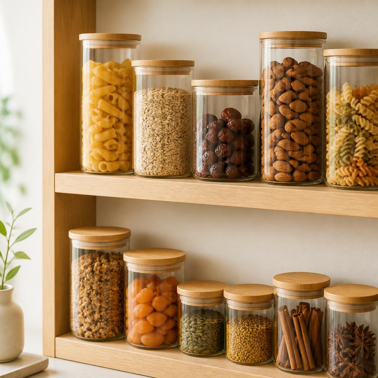 Premium vacuum-sealed borosilicate glass food storage jar